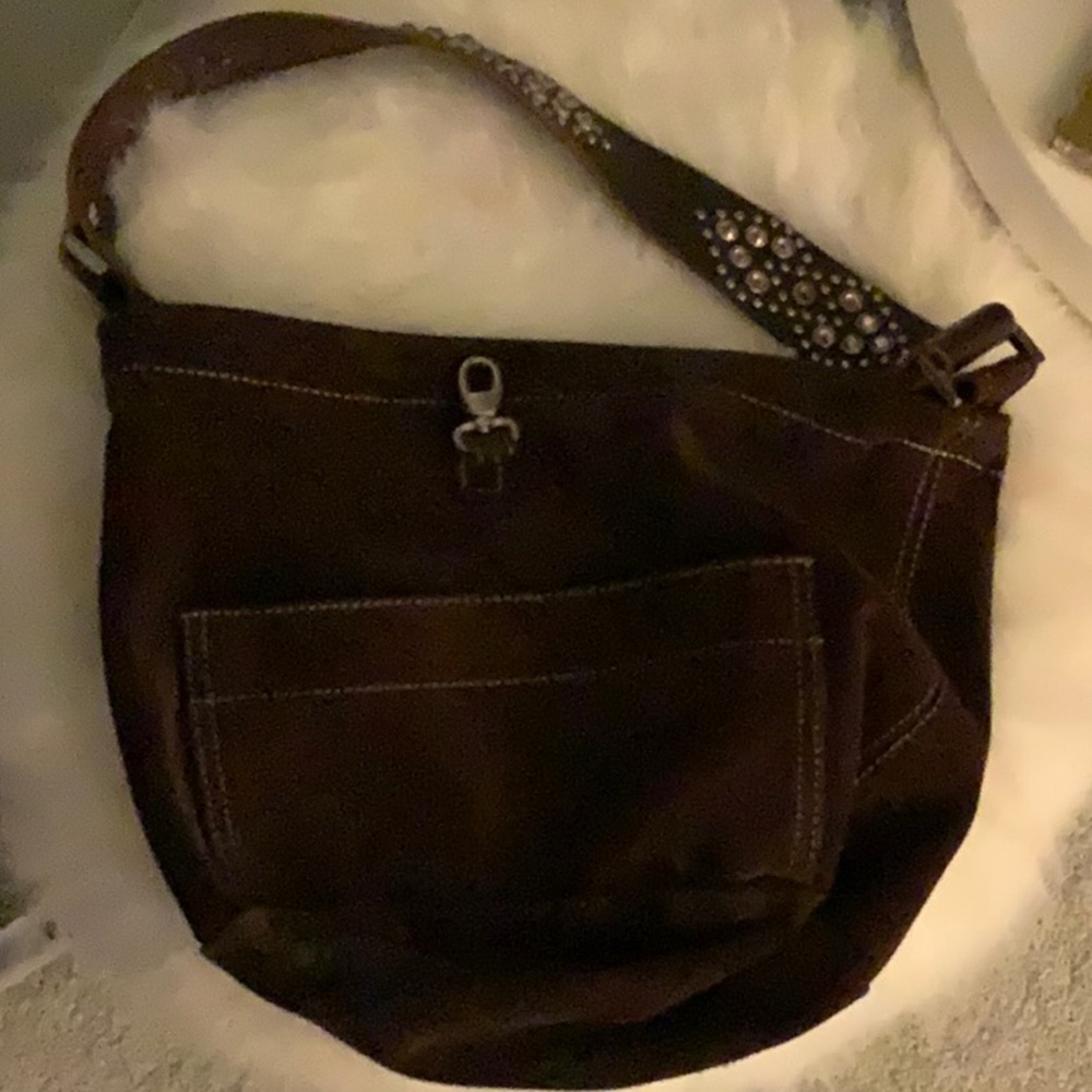 Tylie Malibu Chic Brown Suede Shoulder Bag